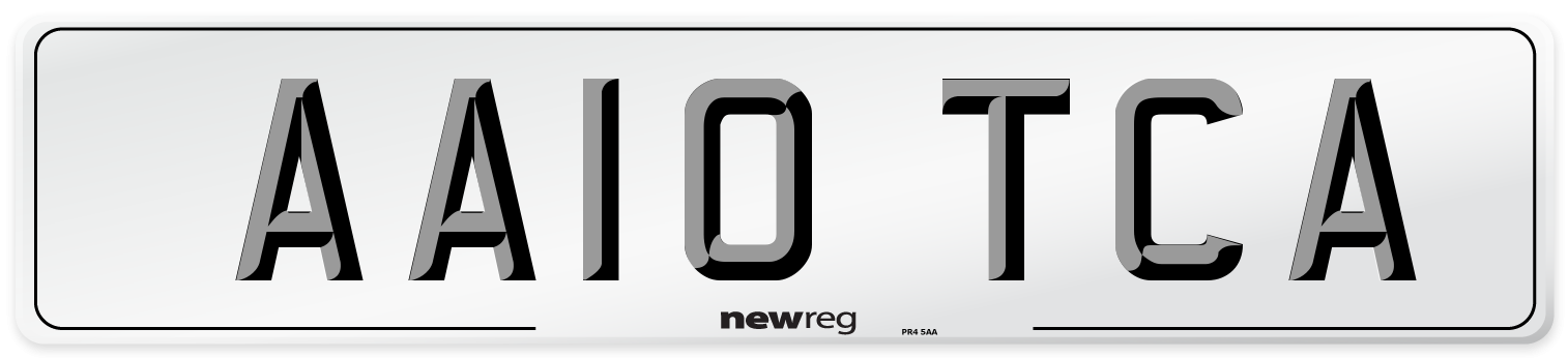 AA10 TCA Number Plate from New Reg